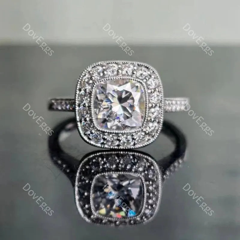 DovEggs halo pave engagement ring semi-mount only(Exclusively to DovEggs Stones)