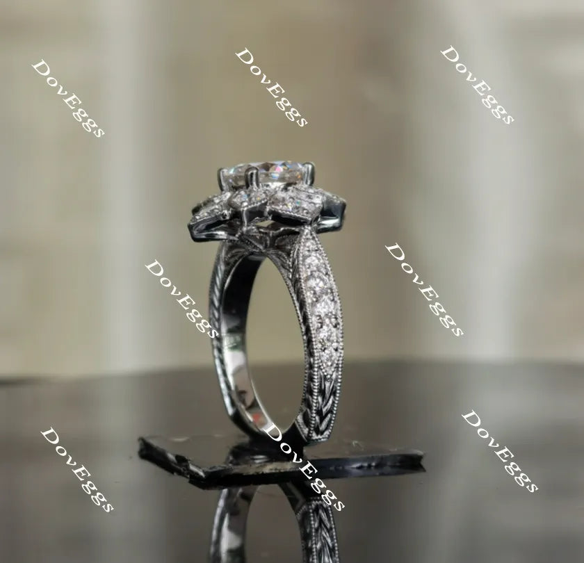 My Sunshine-Round moissanite engagement ring| DovEggs
