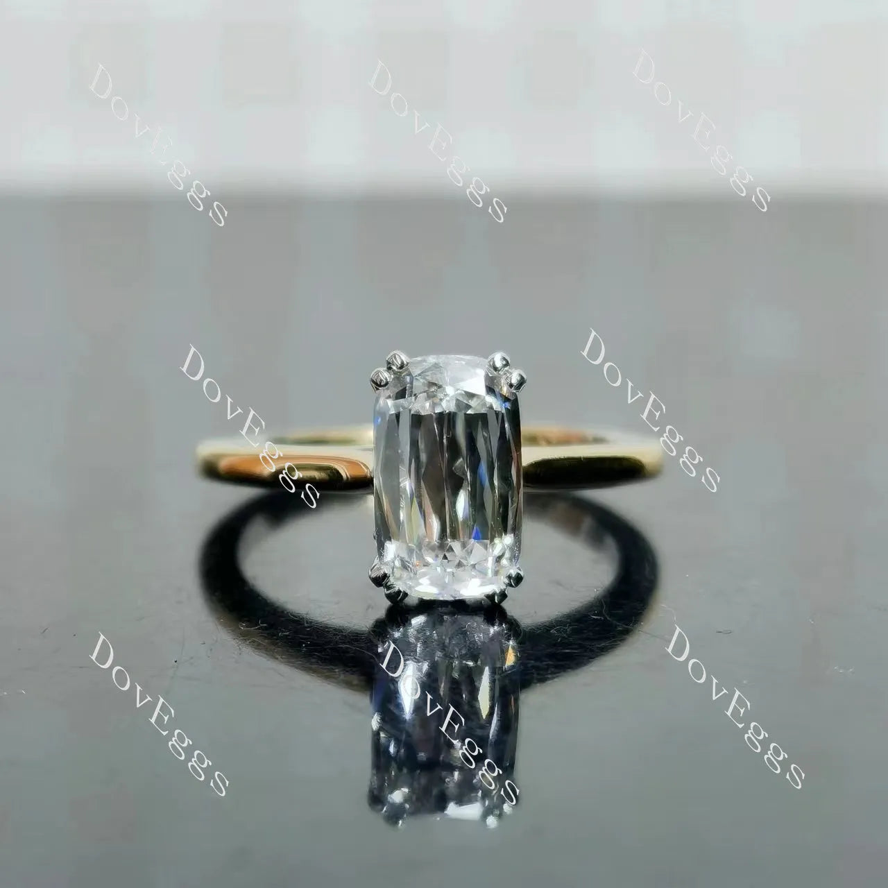 Doveggs Modified Elongated Cushion Solitaire Lab Grown Diamond Engagement Ring