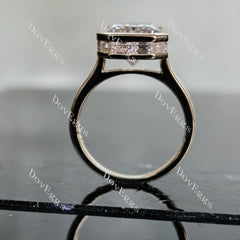 DovEggs bezel moissanite engagement ring
