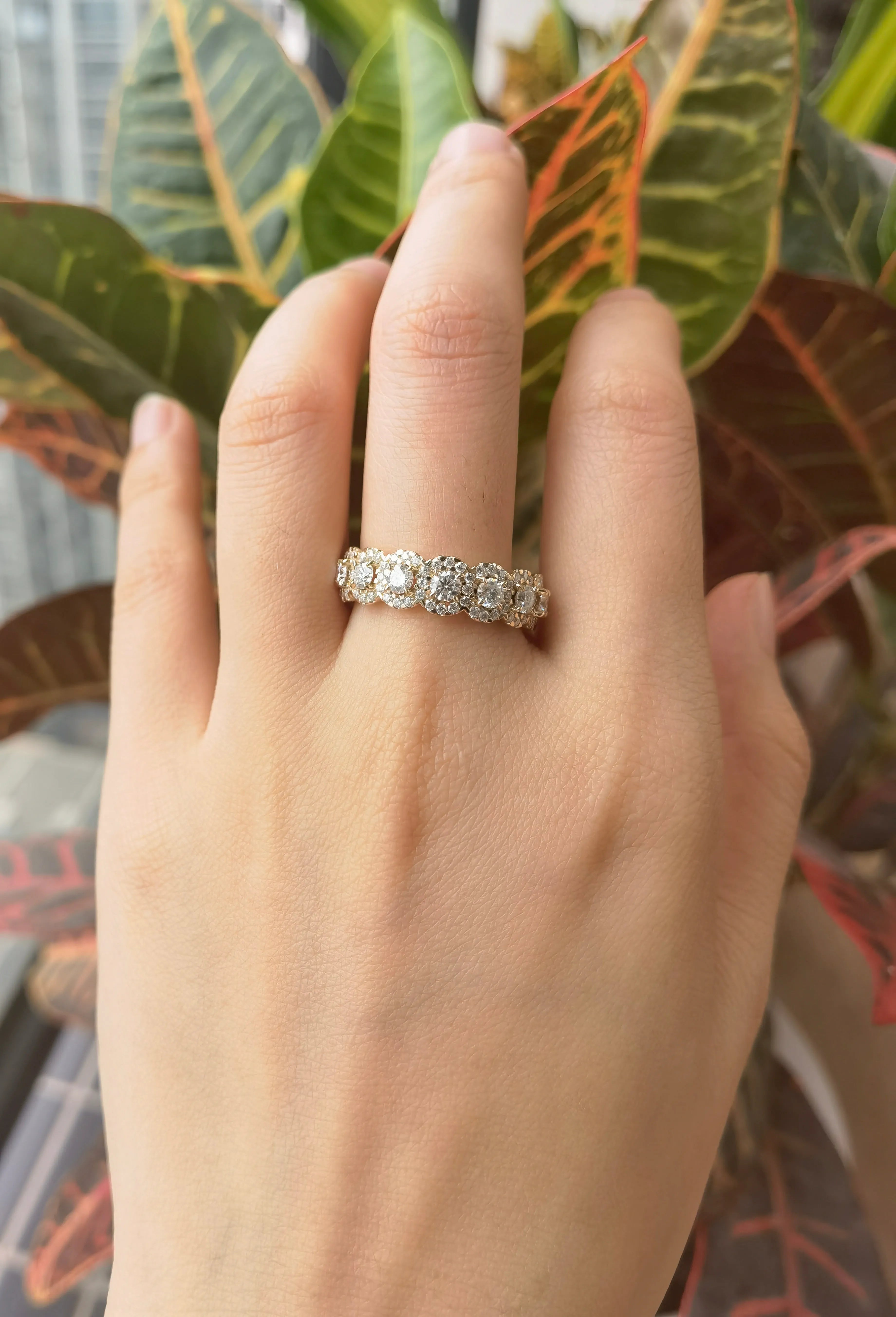 The Tamara full eternity moissanite/lab grown diamond wedding band-5.8mm band width