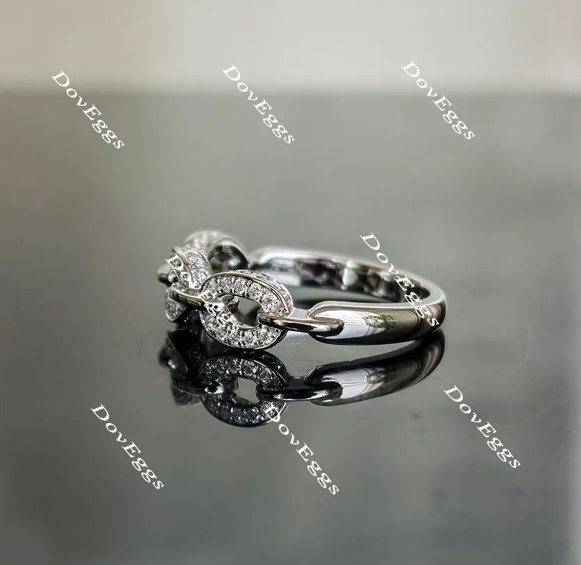 Doveggs Stacking moissanite/lab grown diamond wedding band for women-2.1mm band width