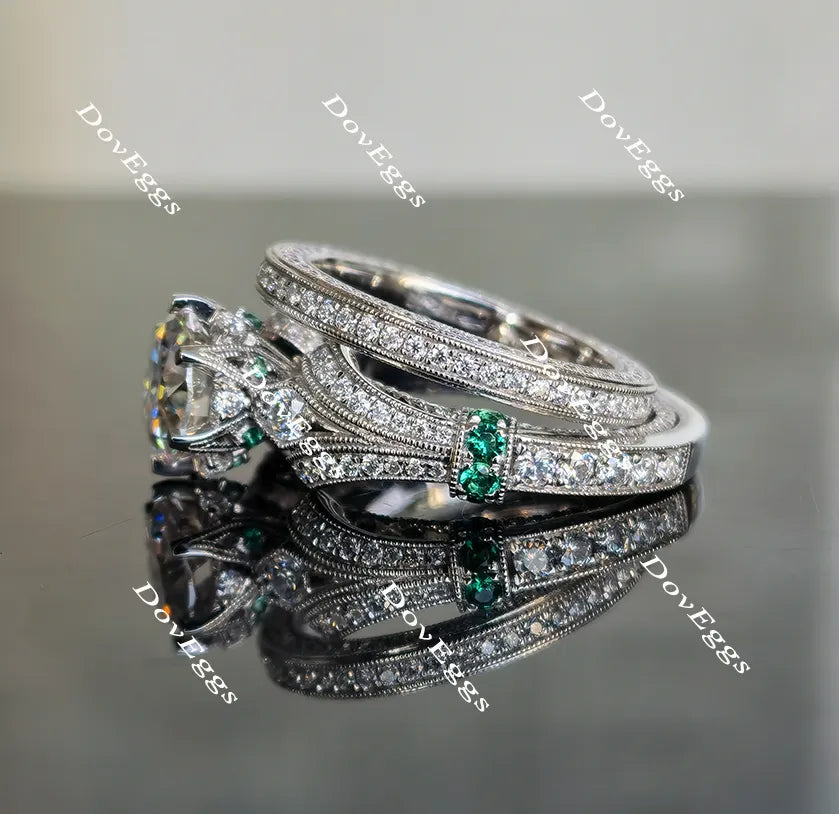 Doveggs pave moissanite/lab grown diamond wedding band (one piece of wedding band only)-2.3mm band width
