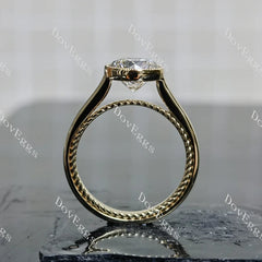 Doveggs bezel solitaire engagement ring semi-mount only(Exclusively to DovEggs Stones)
