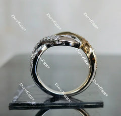 Doveggs art deco moissanite/lab grown diamond wedding band for women-2.5mm band width