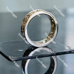 Doveggs round vintage moissanite/lab grown diamond wedding band for women-6mm band width