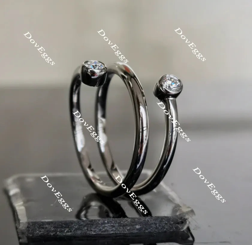 Doveggs round moissanite/lab grown diamond ring/wedding band-1.7mm band width