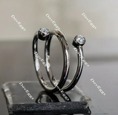 Doveggs round moissanite/lab grown diamond ring/wedding band-1.7mm band width