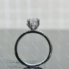 (size 6.75)Doveggs 2ct GHI color oval moissanite engagement SS ring