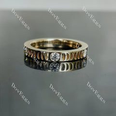 Doveggs round art deco half eternity moissanite/lab grown diamond wedding band-3.5mm band width