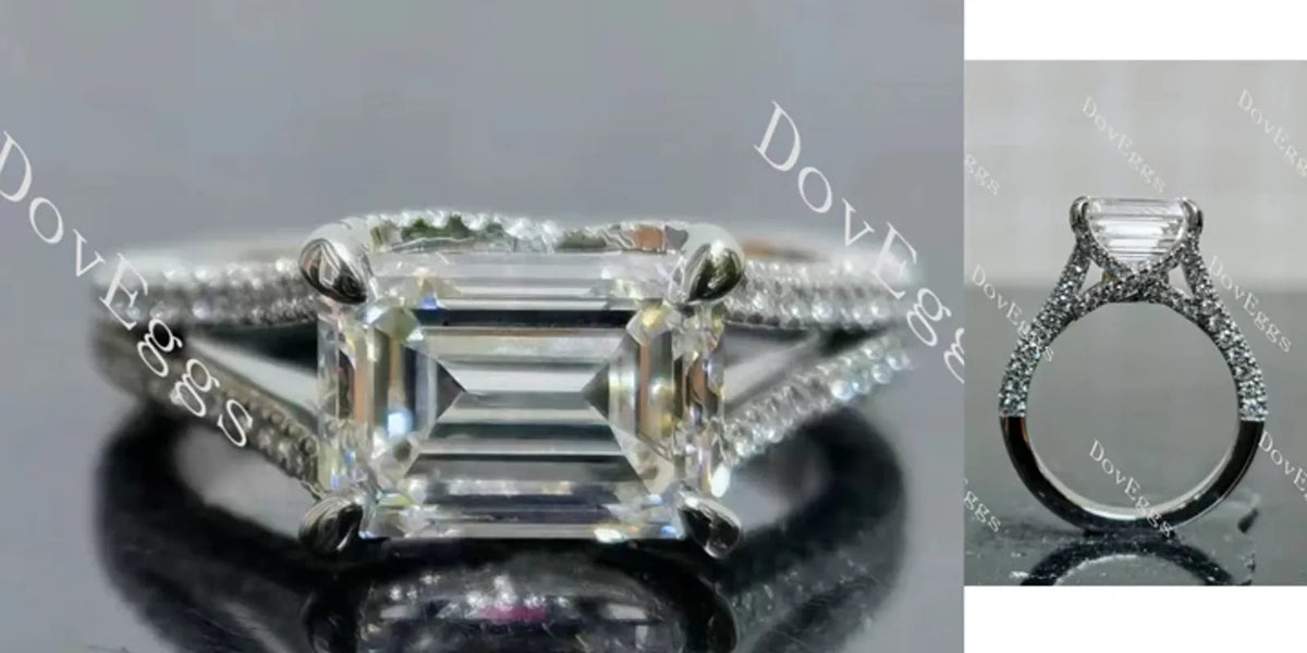 Doveggs split shanks pave engagement ring semi-mount only(Exclusively to DovEggs Stones)