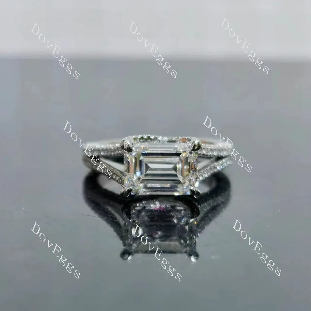 Doveggs split shanks pave engagement ring semi-mount only(Exclusively to DovEggs Stones)