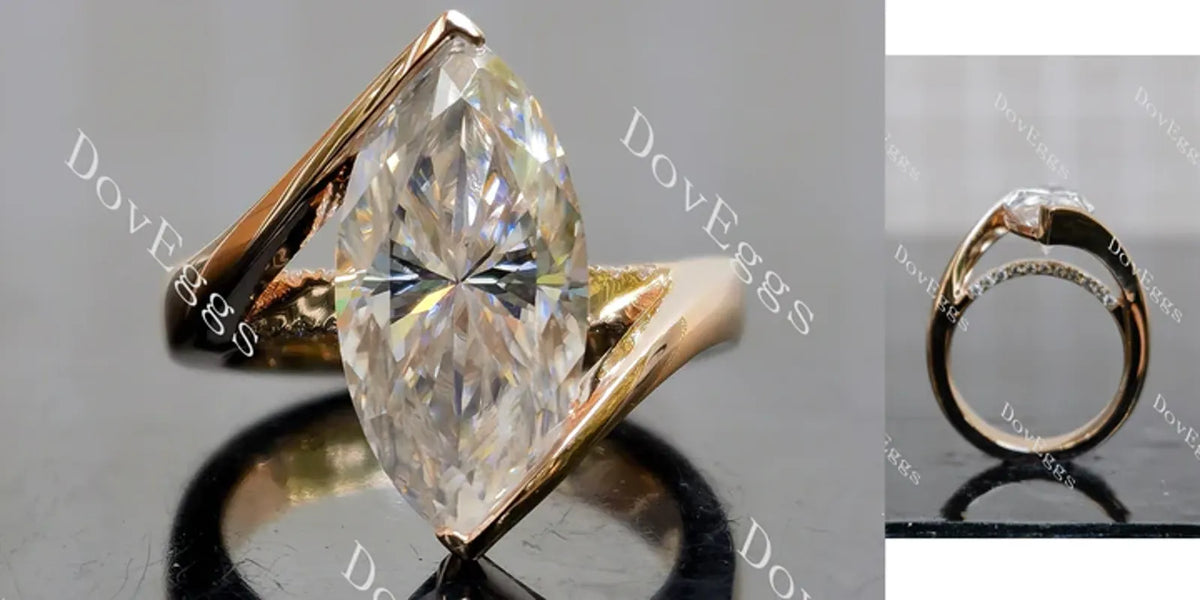 Doveggs pave engagement ring semi-mount only(Exclusively to DovEggs Stones)