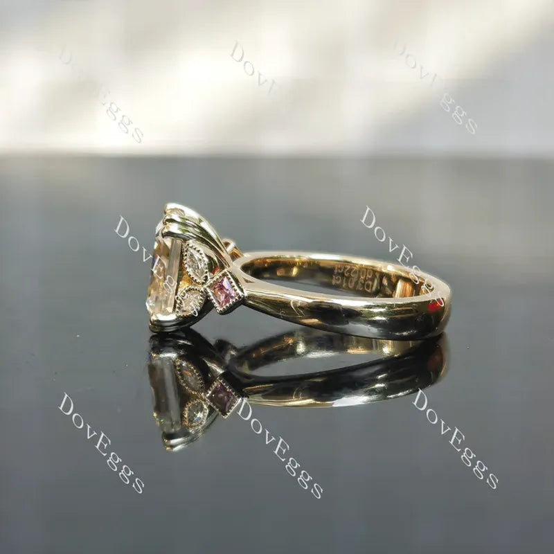 Dolly pave side stones engagement ring semi-mount only(Exclusively to DovEggs Stones)