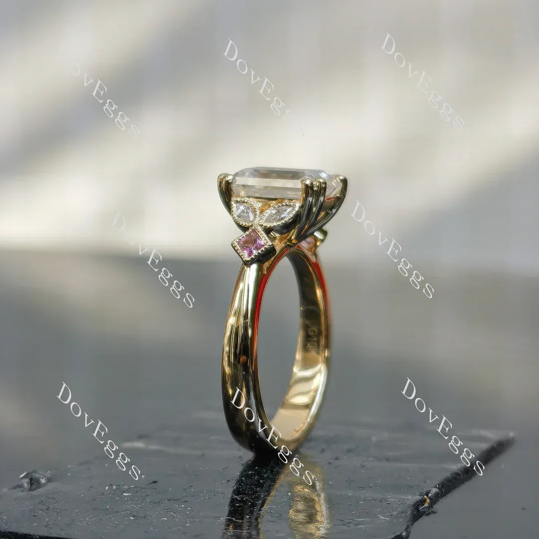 Dolly pave side stones engagement ring semi-mount only(Exclusively to DovEggs Stones)