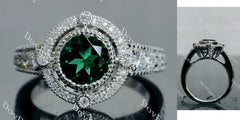 Doveggs art deco half eternity pave engagement ring semi-mount only(Exclusively to DovEggs Stones)