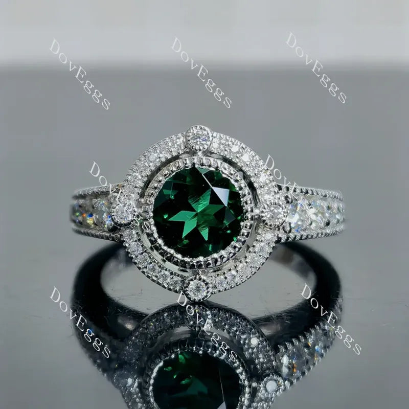 Doveggs art deco half eternity pave engagement ring semi-mount only(Exclusively to DovEggs Stones)