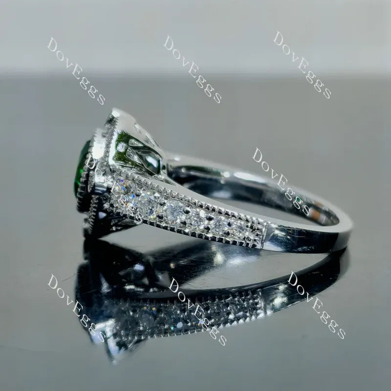 Doveggs art deco half eternity pave engagement ring semi-mount only(Exclusively to DovEggs Stones)