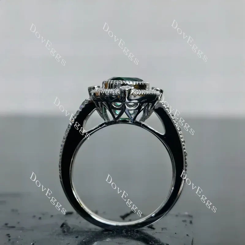 Doveggs art deco half eternity pave engagement ring semi-mount only(Exclusively to DovEggs Stones)