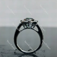 Doveggs art deco half eternity pave engagement ring semi-mount only(Exclusively to DovEggs Stones)