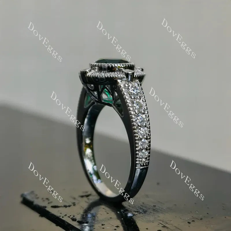 Doveggs art deco half eternity pave engagement ring semi-mount only(Exclusively to DovEggs Stones)