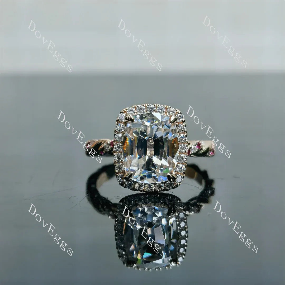 Doveggs pave halo engagement ring semi-mount only(Exclusively to DovEggs Stones)