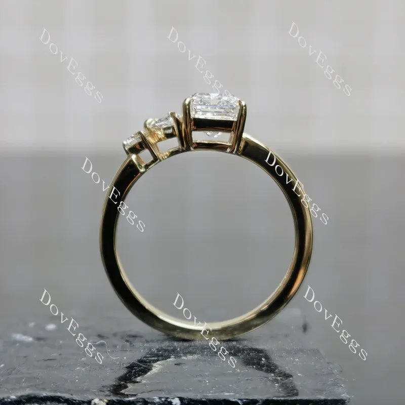 Doveggs three stones eternity engagement ring semi-mount only(Exclusively to DovEggs Stones)