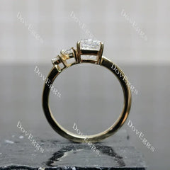 Doveggs three stones eternity engagement ring semi-mount only(Exclusively to DovEggs Stones)