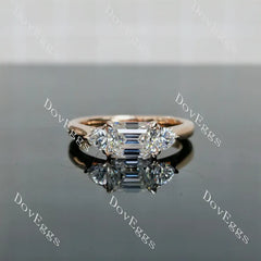 Doveggs three-stones eternity engagement ring semi-mount only(Exclusively to DovEggs Stones)