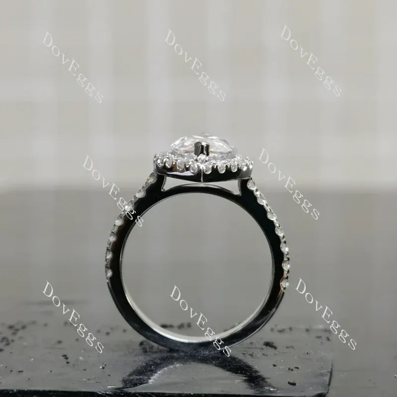 Doveggs halo pave engagement ring semi-mount only(Exclusively to DovEggs Stones)