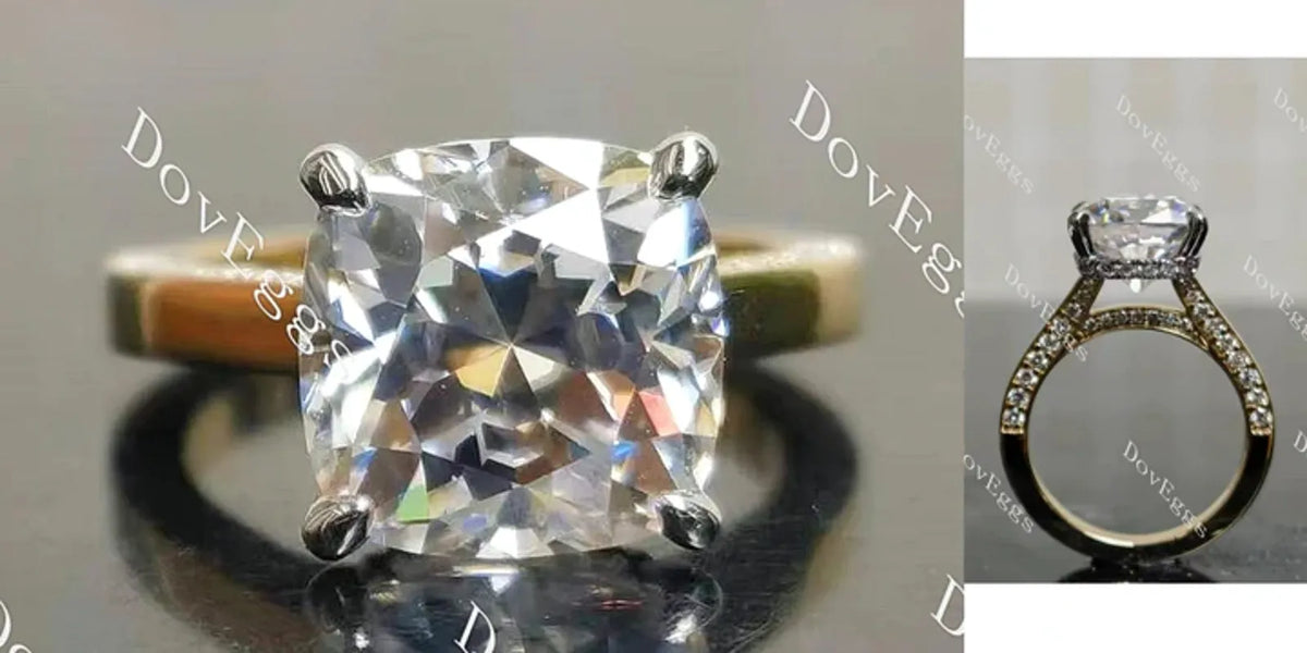 Doveggs pave engagement ring semi-mount only(Exclusively to DovEggs Stones)