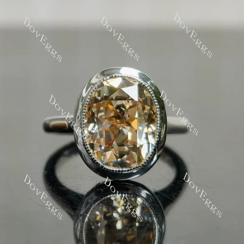 Doveggs bezel solitaire engagement ring semi-mount only(Exclusively to DovEggs Stones)