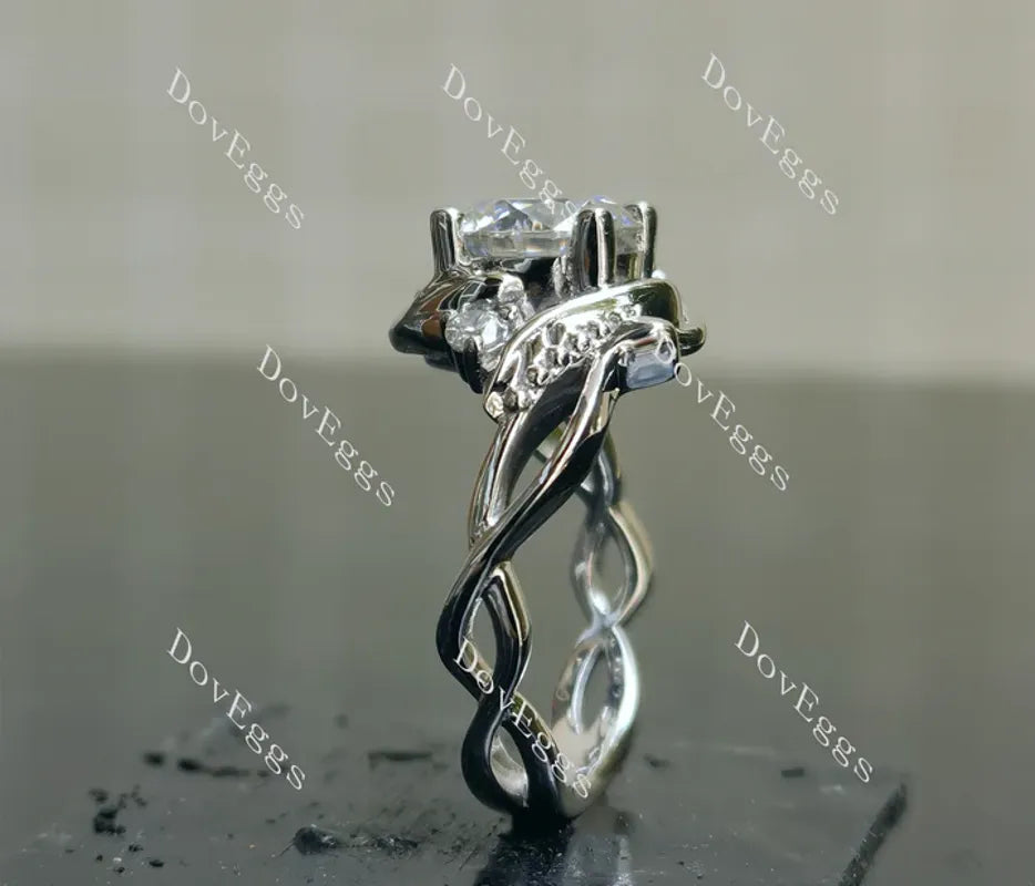 Doveggs floral engagement ring semi-mount only(Exclusively to DovEggs Stones)