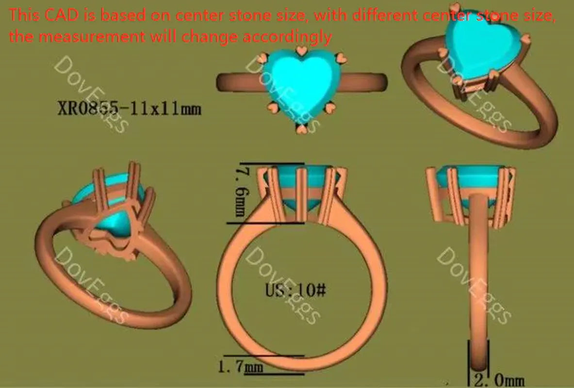 DovEggs solitaire engagement ring only semi-mount only(Exclusively to DovEggs Stones)