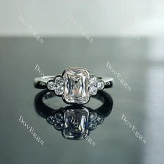 Doveggs bezel side stones engagement ring only semi-mount only(Exclusively to DovEggs Stones)