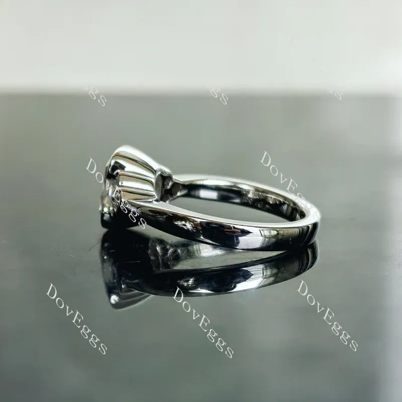 Doveggs bezel side stones engagement ring only semi-mount only(Exclusively to DovEggs Stones)