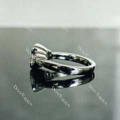 Doveggs bezel side stones engagement ring only semi-mount only(Exclusively to DovEggs Stones)