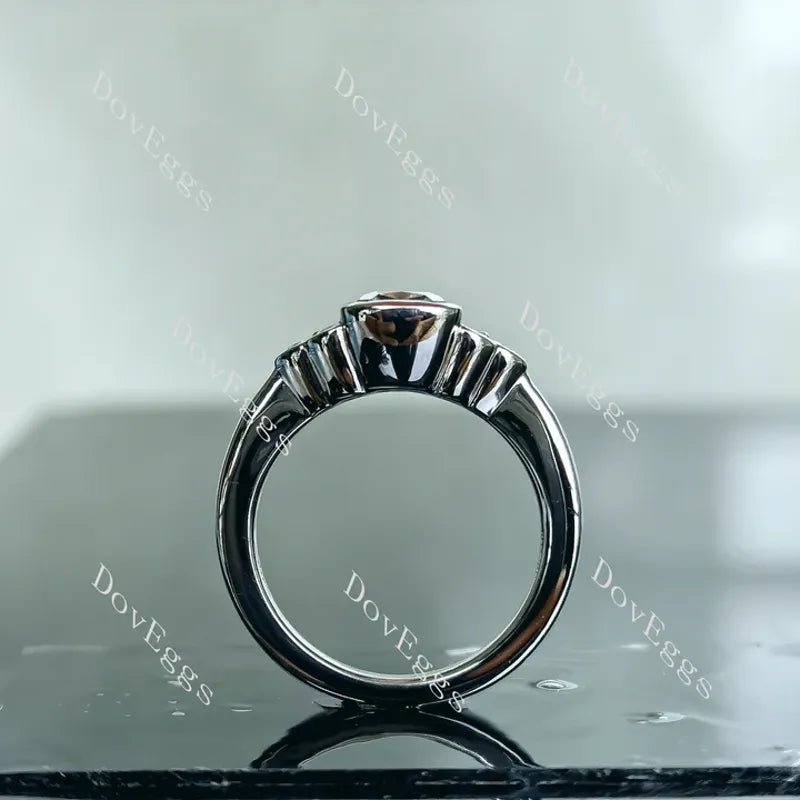 Doveggs bezel side stones engagement ring only semi-mount only(Exclusively to DovEggs Stones)