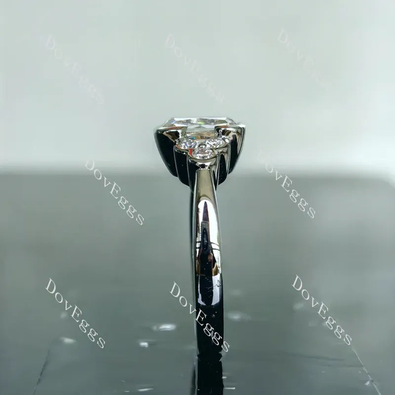 Doveggs bezel side stones engagement ring only semi-mount only(Exclusively to DovEggs Stones)