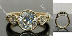 Tin's'Ohana bezel three stones engagement ring only semi-mount only(Exclusively to DovEggs Stones)