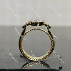 Tin's'Ohana bezel three stones engagement ring only semi-mount only(Exclusively to DovEggs Stones)