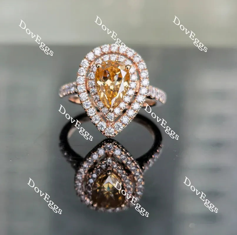 Pave double halo engagement ring only semi-mount only(Exclusively to DovEggs Stones)