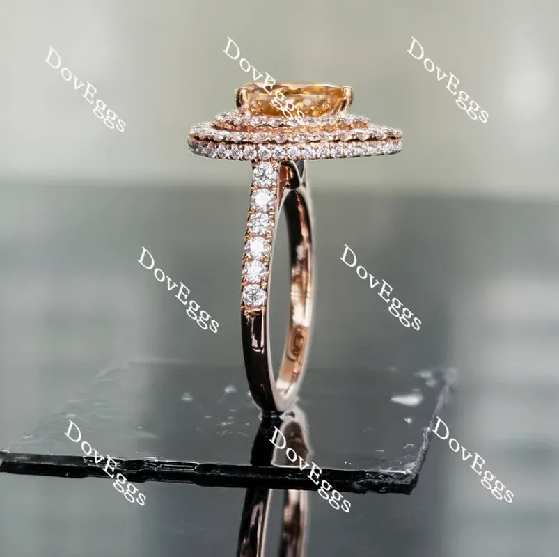 Pave double halo engagement ring only semi-mount only(Exclusively to DovEggs Stones)