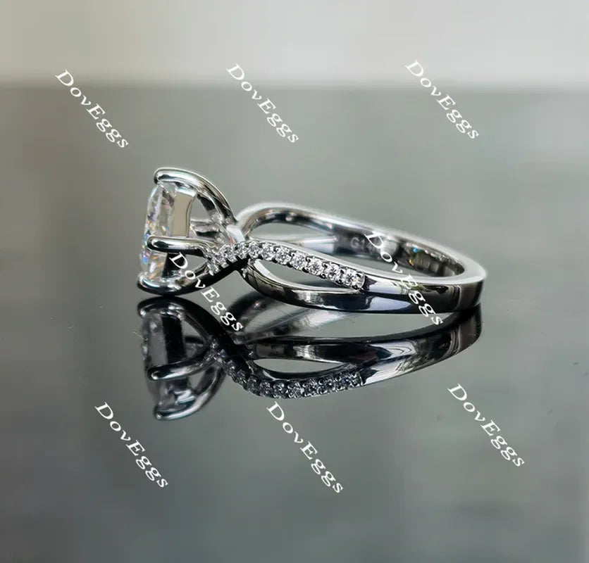 Doveggs curved pave engagement ring only semi-mount only(Exclusively to DovEggs Stones)