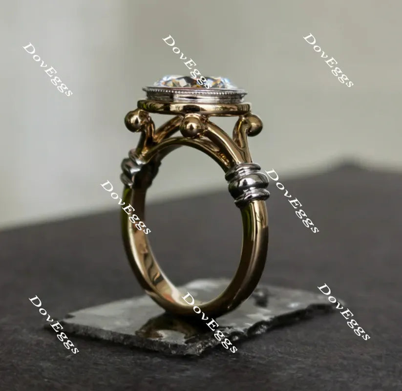Doveggs bezel solitaire vintage engagement ring only semi-mount only(Exclusively to DovEggs Stones)