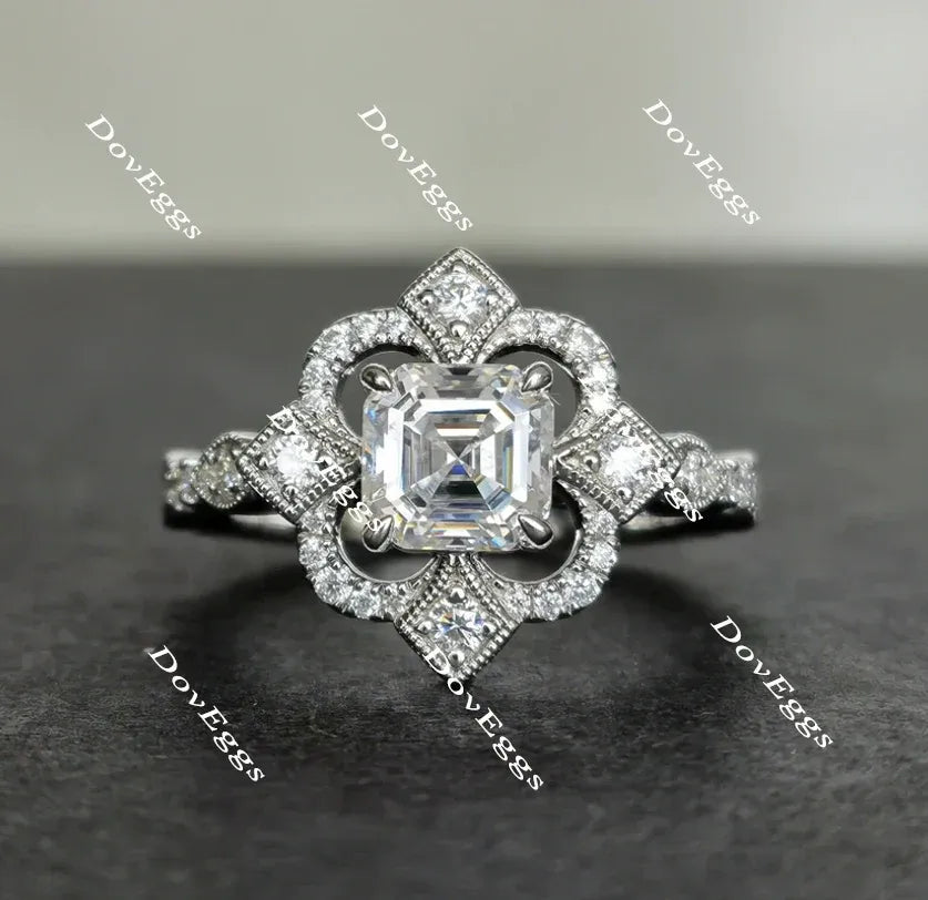 The aviator's floral engagement ring only semi-mount only(Exclusively to DovEggs Stones)