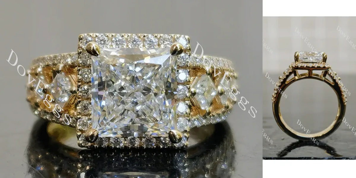 DovEggs art deco halo engagement ring only semi-mount only(Exclusively to DovEggs Stones)