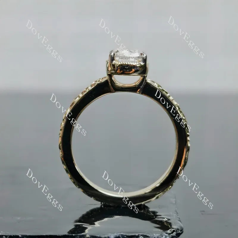DovEggs art deco solitaire bezel engagement ring only semi-mount only(Exclusively to DovEggs Stones)