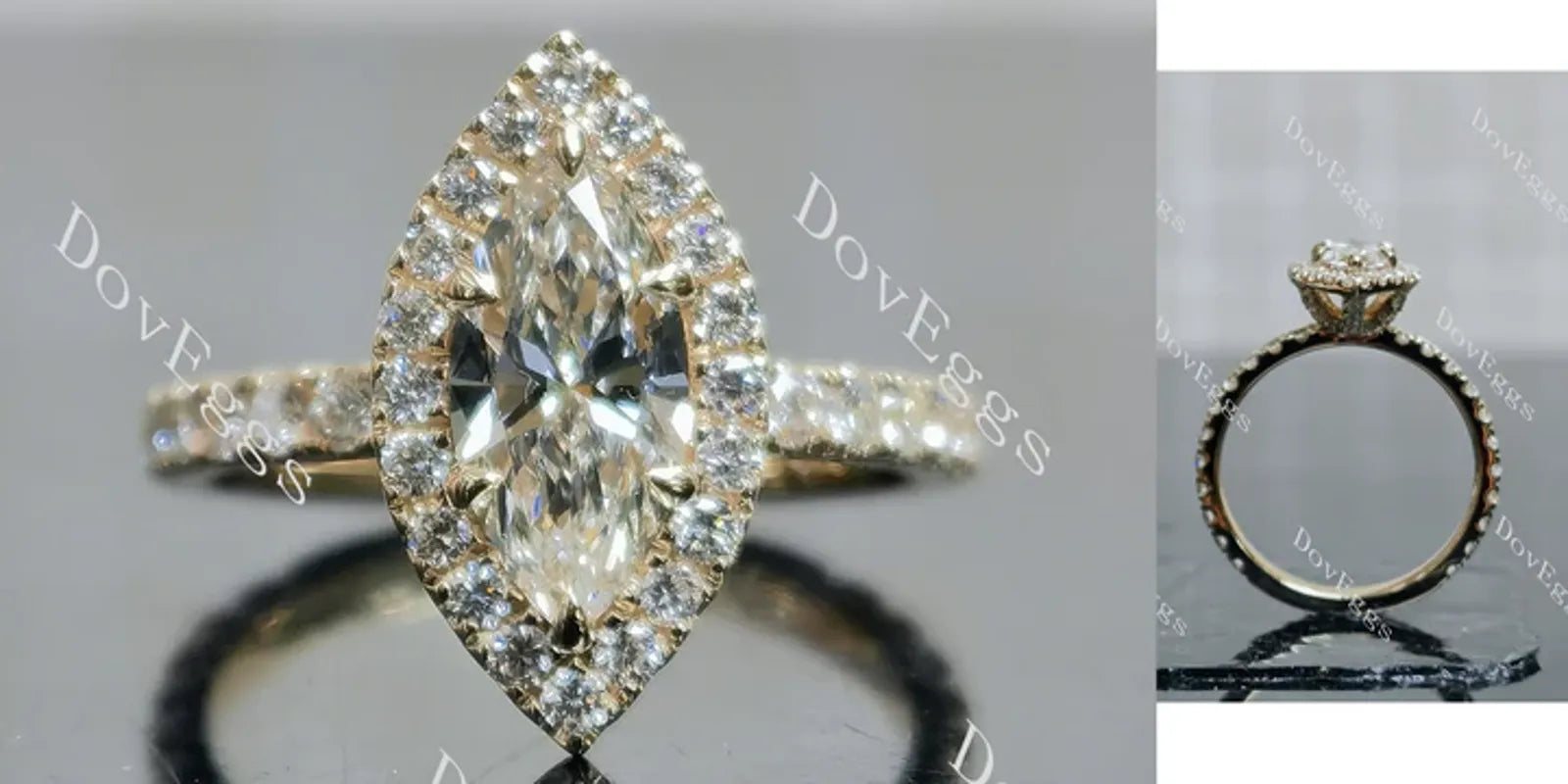 DovEggs vintage halo eternity engagement ring semi-mount only(Exclusively to DovEggs Stones)