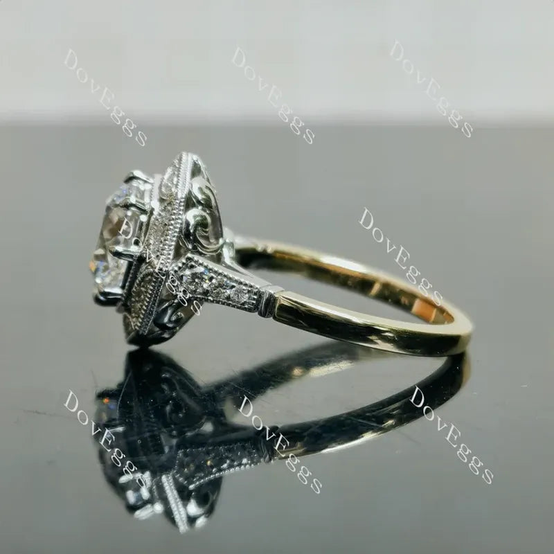 DovEggs halo vintage engagement ring semi-mount only(Exclusively to DovEggs Stones)